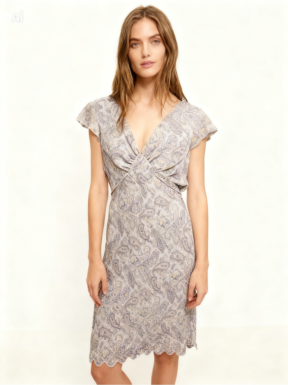 Vintage DBY Y2K paisley pastel floral dress